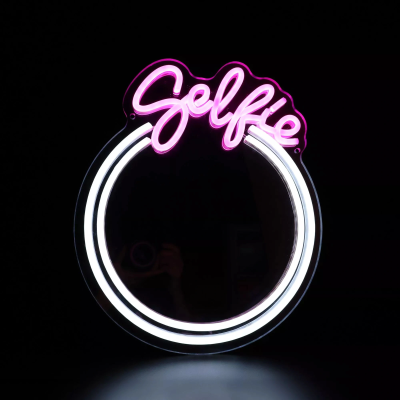 LED mirror SELFIE with pink neon lighting, 3.44W, IP20