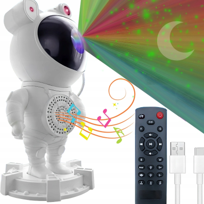 Astronaut LED projector with speaker and remote control, 5W