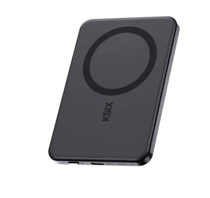 Ksix Powerbank Magslim 5000 mAh Magnetic USB-C PD 20W Digital display Black