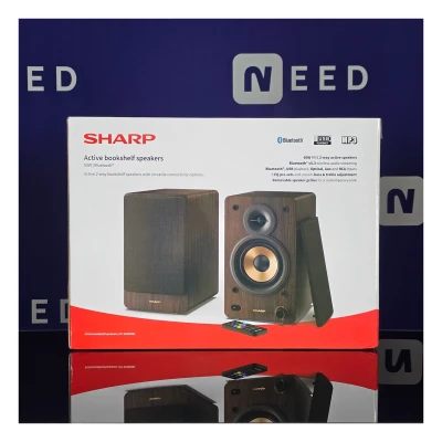Sharp CP-SS30(BR) полочные колонки | 60 Вт RMS | Bluetooth 5.3 | USB | Оптический вход | AUX | RCA | Коричневые