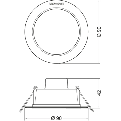 Iebūvējams LED gaismeklis 4W, 3000K, 440Lm, IP44, DOWNLIGHT IP44 GEN2