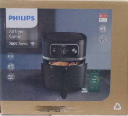 IZPĀRDOŠANA. Philips HD9880 / 90 7000 XXL Connected Airfryer Combi, melns  |  Philips Airfryer Combi  |  HD9880 / 90 7000 XXL Connected  |  Jauda 2200 W  |  Ietilpība 8.3 L  |  melns  |  BOJĀTS IEPAKOJUMS  |  24 mēnesis(-i)