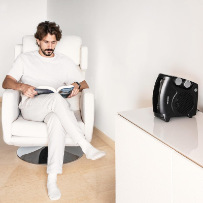 Cecotec ReadyWarm 2000 Max Dual Melns  |  Ventilatora sildītājs  |  2000 W  |  Jaudas līmeņu skaits 3  |  Piemērots telpām līdz 20 m²  |  Melns