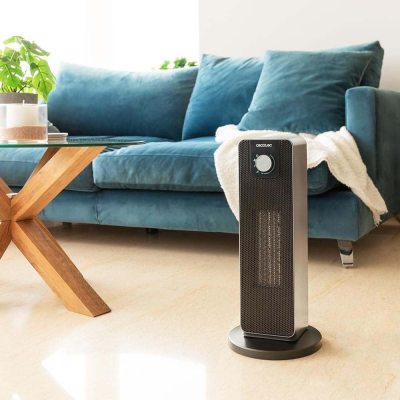 Cecotec ReadyWarm 2000 Max keramikas rotējošs  |  Keramiskais sildītājs  |  2000 W  |  Jauda līmeņu skaits 3  |  Piemērots telpām līdz 20 m²  |  Melns