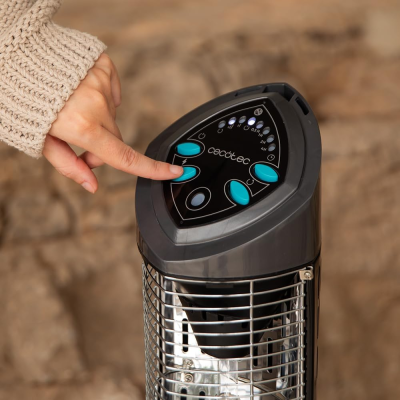 Cecotec ReadyWarm 1000 Power Tower  |  Halogēnu sildītājs  |  1000 W  |  Jaudas līmeņu skaits 2  |  Melns  |  IP55