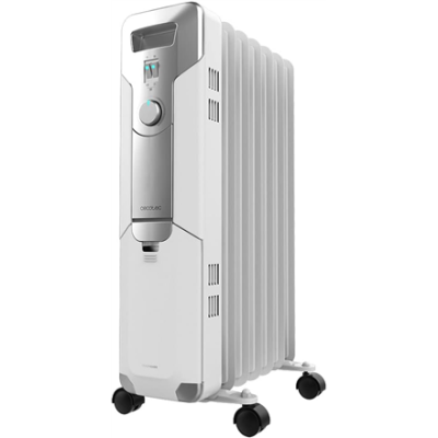 Cecotec ReadyWarm 7000 telpas  |  Eļļas radiators  |  1500 W  |  Jaudas līmeņu skaits 3  |  Piemērots telpām līdz 15 m²  |  Balts