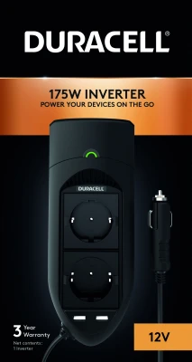 Duracell 175W Twin EU Socket Inverter