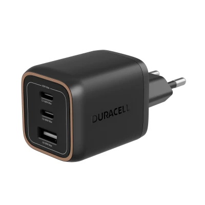 Зарядное устройство Duracell Wall Charger PD 65W GaN 2 x USB-C, 1 x USB-A EU Plug