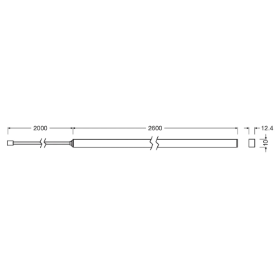 LED Dimmable strip for acoustic panels, 2.6W, 29W, 3000K, 1000Lm, IP20, Flex Strips Acoustic Black