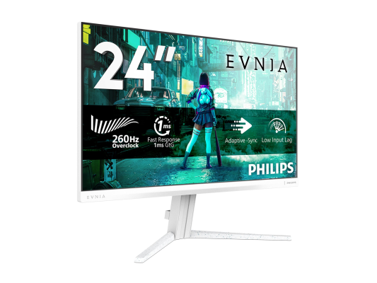 Philips Evnia 24M2N3201PL / 00  |  24 "  |  Быстрая IPS  |  FHD  |  16:9  |  260 Гц  |  1 мс  |  1920 x 1080 пикселей  |  300 кд / м²  |  Количество HDMI портов 1  |  Белый