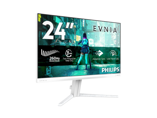 Philips Evnia 24M2N3201PL / 00  |  24 "  |  Быстрая IPS  |  FHD  |  16:9  |  260 Гц  |  1 мс  |  1920 x 1080 пикселей  |  300 кд / м²  |  Количество HDMI портов 1  |  Белый