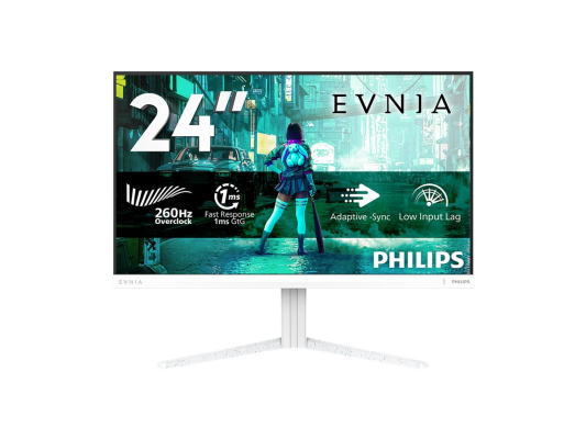 Philips Evnia 24M2N3201PL / 00  |  24 "  |  Быстрая IPS  |  FHD  |  16:9  |  260 Гц  |  1 мс  |  1920 x 1080 пикселей  |  300 кд / м²  |  Количество HDMI портов 1  |  Белый