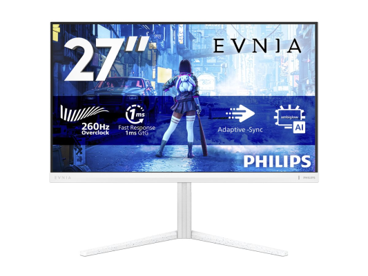 Philips 27M2N5201P / 00  |  27 "  |  Fast IPS  |  FHD  |  16:9  |  260 Hz  |  1 ms  |  1920 x 1080 pixels  |  300 cd / m²  |  HDMI ports quantity 2  |  White