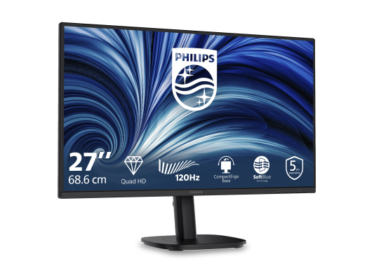 Philips 27B2N3500 / 00  |  27 "  |  IPS  |  QHD  |  16:9  |  120 Гц  |  2560 x 1440 пикселей  |  Количество HDMI портов 2  |  Черный
