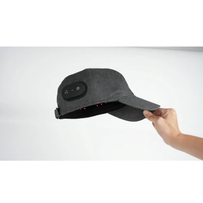 Lunni Red and Near-infrared Light Therapy Cap Grey Denim