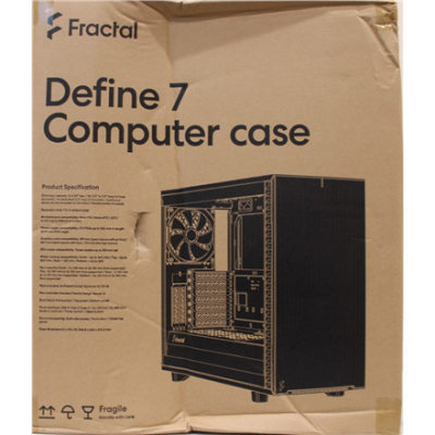 SALE OUT. Fractal Define 7 Black Solid  |  Fractal Design  |  Define 7 Solid  |  E-ATX  |  ATX  |  Black  |  DAMAGED PACKAGING
