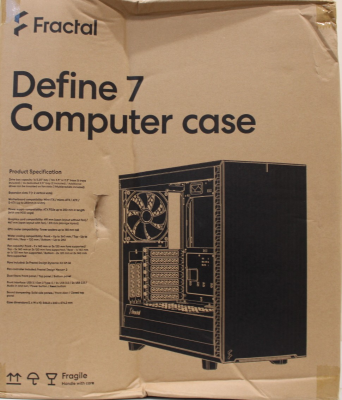 SALE OUT. Fractal Define 7 Black Solid  |  Fractal Design  |  Define 7 Solid  |  E-ATX  |  ATX  |  Black  |  DAMAGED PACKAGING