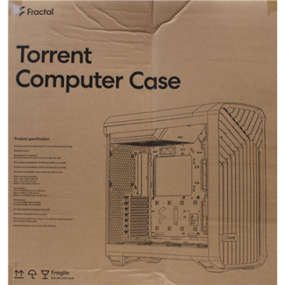 IZPĀRDOŠANA. Fractal Design Torrent Black RGB TG  |  Fractal Design  |  Torrent Black RGB TG Light Tint  |  Torrent Black RGB TG  |  ATX  |  Black  |  DAMAGED PACKAGING