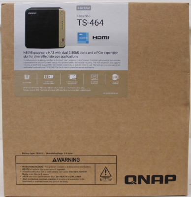 SALE OUT. QNAP  |  4-Bay desktop NAS  |  TS-464-8G  |  Intel Celeron  |  N5095 4-core  |  Processor frequency 2.9 GHz  |  8 GB  |  DEMO (SCRATCHED)