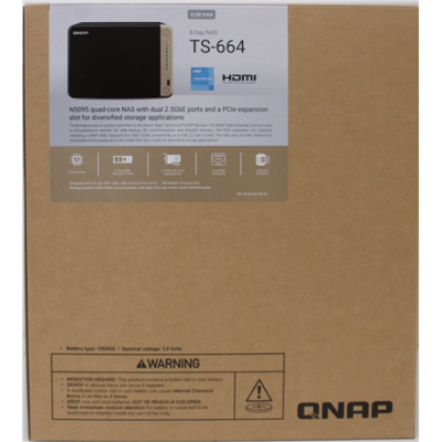 SALE OUT. QNAP  |  6-Bay desktop NAS  |  TS-664-8G  |  Intel Celeron  |  N5095 4-core  |  Processor frequency 2.9 GHz  |  8 GB  |  DDR4  |  DEMO (SCRATCHED)