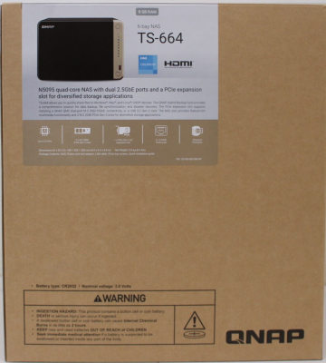 SALE OUT. QNAP  |  6-Bay desktop NAS  |  TS-664-8G  |  Intel Celeron  |  N5095 4-core  |  Processor frequency 2.9 GHz  |  8 GB  |  DDR4  |  DEMO (SCRATCHED)