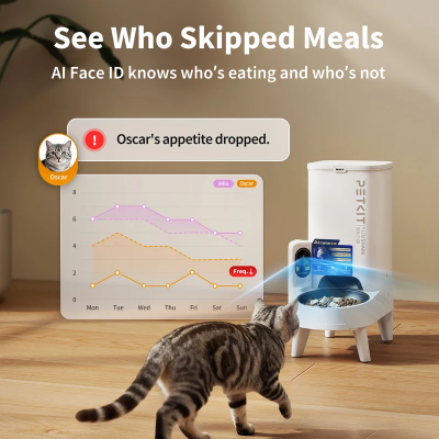 PETKIT P571 2 (D4H-2) YumShare Solo 2 barotājs ar kameru  |  Ietilpība 3 L  |  Materiāls ABS, 304 nerūsējošais tērauds, Silikons  |  Balts
