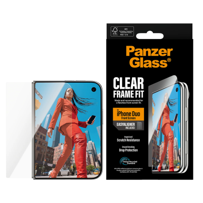 PanzerGlass FrameFit с EasyAligner  |  Защитное стекло  |  Apple  |  iPhone Duo  |  Стекло  |  Прозрачный