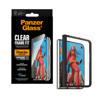 PanzerGlass FrameFit с EasyAligner  |  Защитное стекло  |  Apple  |  iPhone Duo  |  Стекло  |  Прозрачный
