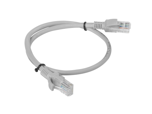 Lanberg Patchcord CAT.5E UTP 0.5M izturējis 10 iepakojumu, pelēks  |  PCU5-20CC-0050-S