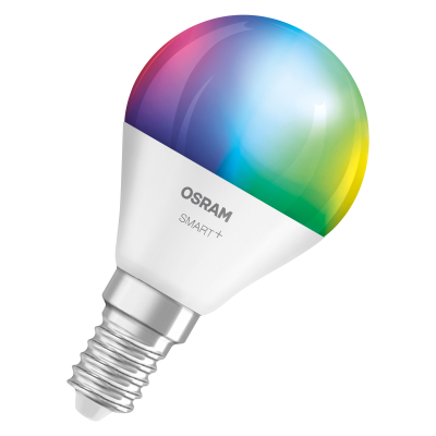Osram SMART+ MATTER Многоцветная классическая P40  |  E14  |  4.9 Вт  |  RGBW  |  Wi-Fi