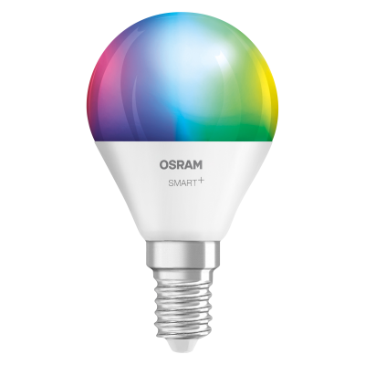 Osram SMART+ MATTER Многоцветная классическая P40  |  E14  |  4.9 Вт  |  RGBW  |  Wi-Fi