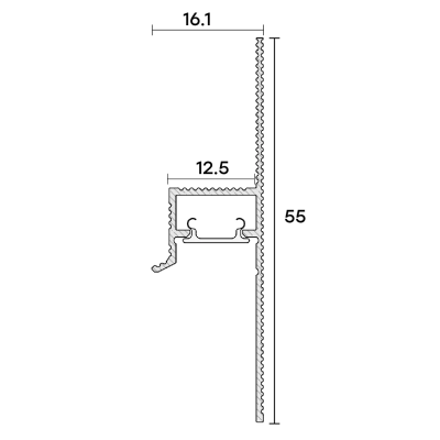 Aluminium shadow gap skirting board 2.5 m for led lighting