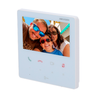 Hikvision DS-KH6110-WE1 4.3" Iekštelpu stacija,480x272,PoE,WiFi,4 pielāgojami taustiņi,Skārienekrāns,Balts