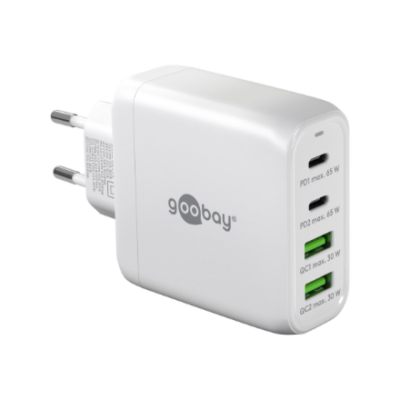 Goobay 64818 68 W USB-C PD GaN Multiport Fast Charger, Balts