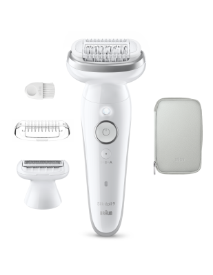 Braun Silk-épil 9 SES9-030 Epilator, Wet & Dry, White / Silver
