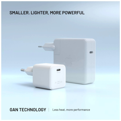Fixed Mini GaN power adapter with USB-C output and PD support, 65W