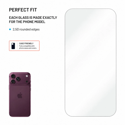 FIXED 2,5D Temperētais stikls ar antistatisko pielietotāju Apple iPhone 18 Pro Max, 2 gab.