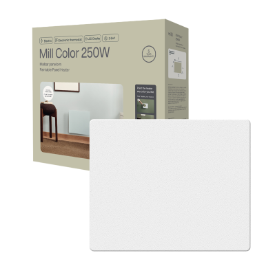 Mill COLOR250 Color Panel Heater, Paintable, 250 W, White