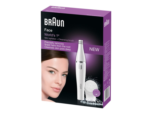 Эпилятор для лица и щетка Braun  |  SE810  |  Количество уровней мощности 1  |  Влажный и сухой  |  Белый / Серебристый
