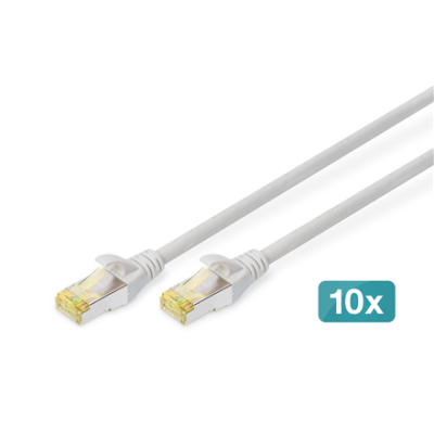 Digitus  |  CAT 6A S / FTP patch cable, 10 pieces  |  DK-1644-A-010-10  |  S / FTP  |  Gray