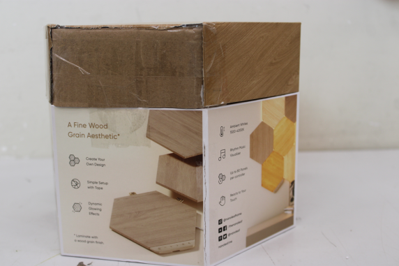 SALE OUT. Nanoleaf Elements Wood Look Hexagons Starter Kit (13 panels)  |  Cool White + Warm White  |  DAMAGED PACKAGING