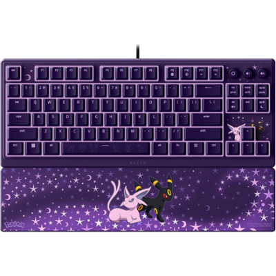 Razer Ornata V3 Tenkeyless  |  Gaming keyboard  |  Wired  |  US  |  Razer Mecha-Membrane Switches  |  Wrist Rest  |  Pokémon Espeon / Umbreon Edition