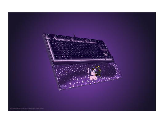 Razer Ornata V3 Tenkeyless  |  Gaming keyboard  |  Wired  |  US  |  Razer Mecha-Membrane Switches  |  Wrist Rest  |  Pokémon Espeon / Umbreon Edition