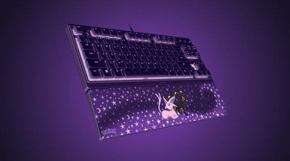 Razer Ornata V3 Tenkeyless  |  Gaming keyboard  |  Wired  |  US  |  Razer Mecha-Membrane Switches  |  Wrist Rest  |  Pokémon Espeon / Umbreon Edition