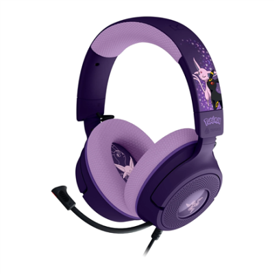 Razer spēļu austiņas  |  Kraken V4 X  |  Vadu  |  Mikrofons  |  Espeon un Umbreon izdevums  |  Troksni slāpējošs