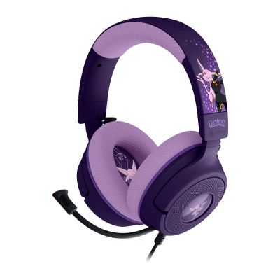 Razer spēļu austiņas  |  Kraken V4 X  |  Vadu  |  Mikrofons  |  Espeon un Umbreon izdevums  |  Troksni slāpējošs