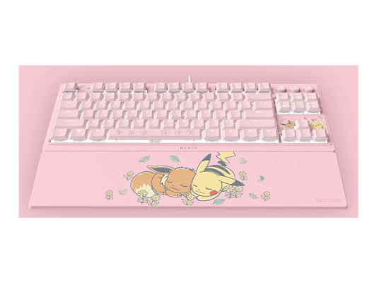 Razer Ornata V3 Tenkeyless  |  Gaming keyboard  |  Wired  |  US  |  Razer Mecha-Membrane Switches  |  Wrist Rest  |  Pikachu Eevee Edition