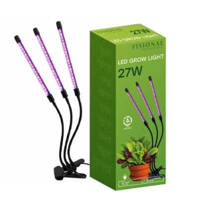 LED gaismeklis priekš augiem ar klipsi, 27W