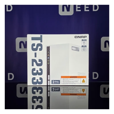 QNAP TS-233 2-Bay NAS  |  Quad-Core ARM Cortex-A55 2.0 GHz  |  2 GB RAM  |  Gigabit Ethernet