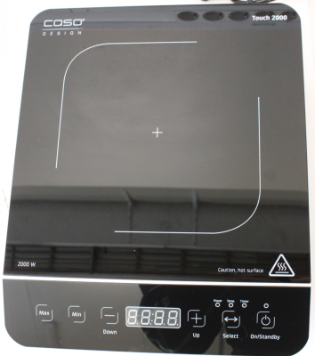 SALE OUT. Caso Touch 2000 Hob, Induction, Width 29 cm, 1 cooking zone, Touch control, Black  |  Caso  |  Hob  |  Touch 2000  |  Induction  |  Number of burners / cooking zones 1  |  Touch  |  Timer  |  Black  |  DAMAGED PACKAGING